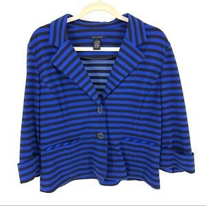 Sandro Blazer Jacket Womens Large Stretch Jersey Career Office Nautical Coastal